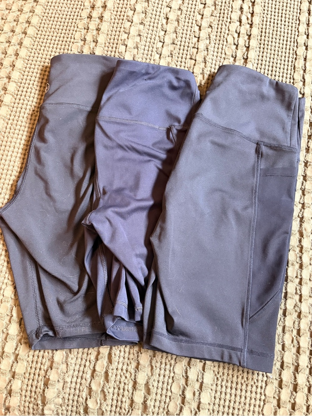 3-Pack High-Waist Biker Shorts - Black